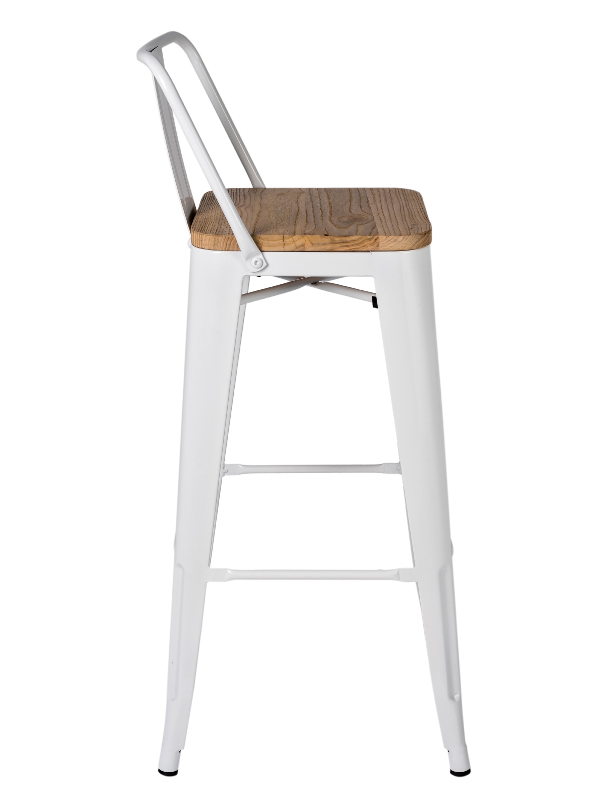 Стул барный "Толикс WOOD со спинкой белый матовый" - фото Стул барный "Толикс WOOD со спинкой белый матовый"